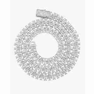 Chaîne à maillons croisés en or 14 carats 8 mm VVS, alliage de zinc, cadeau religieux chrétien - Product Image 2