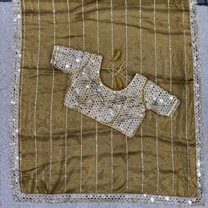 Collection de saris en soie lourde de créateur tendance Vêtements indiens et pakistanais de style Bollywood élégants pour mariages et fêtes - Product Image 3