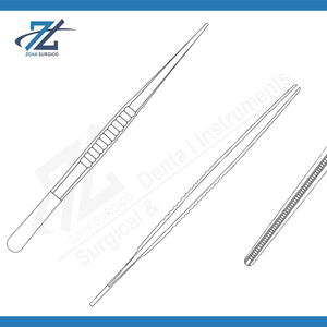 Fórceps de disección DeBakey de 240mm, rectos, atraumáticos mordazas de 2,8mm, instrumento de agarre de tejido vascular, grado quirúrgico inoxidable - Product Image 2