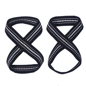 Sangle de levage en coton renforcé en forme de 8 avec protection professionnelle, épaisseur 6 mm, pour haltérophilie et soulevé de terre intensifs - Product Image 1