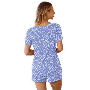 Conjuntos de pijama de verano para mujer Pantalones cortos Conjunto de pijama suave Ropa de dormir de 2 piezas con bolsillos - Product Image 2