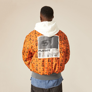 Blouson d'aviateur réversible à impression personnalisée pour hommes de qualité supérieure grande taille avec col montant vente en gros - Product Image 3