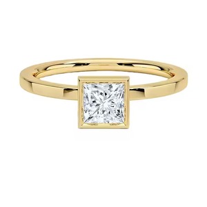 Square Princess Cut Simulating Diamond 925 Sterling <b>Silver</b> Yellow Gold Plated Bridal <b>Ring</b> <b>Set</b> for Wedding - Product Image 2