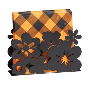 Porte-serviettes en métal moderne Porte-mouchoirs de table décoratif en or rose et noir pour la maison, la cuisine et le restaurant - Product Image 5