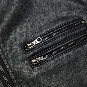 Chaqueta de motorista de armadura CE desgastada de motocicleta de cuero clásico para hombre de alta calidad - Product Image 6