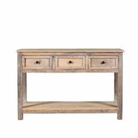 Table console rectangulaire marron en bois de récupération à 4 pieds avec rangement, style moderne pour entrée, villa, salon, hôtel, chambre