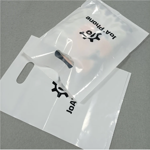 Sacs à provisions de luxe sacs en plastique personnalisés avec logo sacs de t-shirts recyclables poignée découpée promotion commerciale d'épicerie - Product Image 6