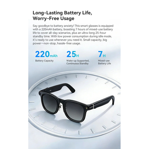 Lunettes intelligentes avec caméra HD 8MP, enregistrement vidéo 1080P, assistant vocal IA, étui de charge magnétique, appels Bluetooth - Product Image 6