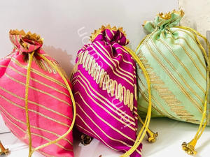 Lheriya Pattern Potli Gift <b>Bag</b> <b>Indian</b> Wedding Return Gift Potli <b>Bag</b> Handmade Potli Pouch <b>Bag</b> - Product Image 2