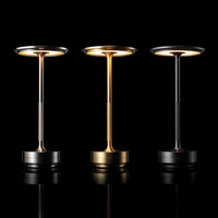 Lampe de bureau LED moderne haut de gamme en aluminium brossé, rotative à 360°, commande tactile, alimentée par batterie, haute qualité, prix raisonnable