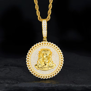 Colgante de diamante de moissanita VVS de corte redondo estilo hip-hop colgante de abalorio helado regalo de aniversario para plata de ley 925 Unisex - Product Image 6