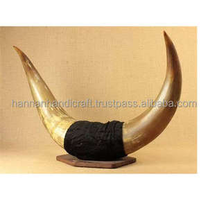 เขาควายแกะสลักด้วยมือสวยงาม ประดับด้วยหินอาเกต สำหรับตกแต่งบ้าน สไตล์เรือเดินสมุทร - Product Image 2