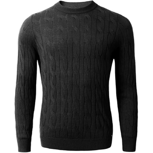 Nouveau pull en tricot décontracté hommes col rond hauts en tricot décontracté pull de couleur unie pull de haute qualité - Product Image 2