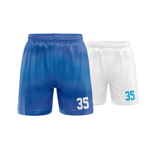 Unisex Blue Basketball Shorts With Number 35 Sublimated Print Quick Dry Polyester Elastic Waist Regular Fit Adult Sports Shorts - Product Image 4