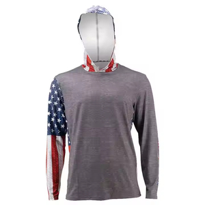 Haute qualité hommes léger Polyester Spandex pêche sweats à capuche évacuation de l'humidité Logo personnalisé solide motif sweats à capuche hommes - Product Image 1