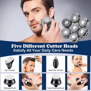 Tondeuse Électrique Rechargeable Sans Fil pour Hommes IPX7, Kit de Rasage avec Têtes de Rechange, Tondeuse à Barbe et Nez pour le Corps - Product Image 6