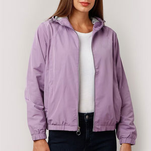 Hot Selling Windproof Zip-Up <b>Lightweight</b> Breathable High Quality Fabric Fashionable Winter Dyed <b>Women's</b> Windbreaker <b>Jacket</b> - Product Image 1