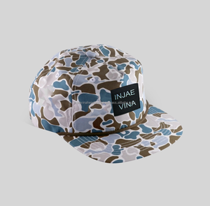 Casquette Snapback 5 Panneaux Motif Camouflage Tricolore Corde Visière Plate Unisexe Performance Décontractée Voyage Extérieur Affaires Injae Vina Headwear - Product Image 1
