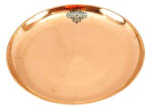 IndianArtVilla Plato de comedor para servir de bronce puro-Vajilla para servir, uso doméstico en hoteles y restaurantes - Product Image 2