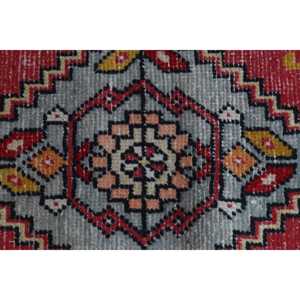 Vintage 1.6x3.1 ft Rug, Turkish Rug, <b>Red</b> Floral <b>Wool</b> Rug - Product Image 5