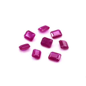 Agate de rubis africain naturel non traité, octogones calibrés 5x6mm 6x7mm, rectangulaires, rouge, bleu, rose, transparent, minéraux polis et traités thermiquement - Product Image 4