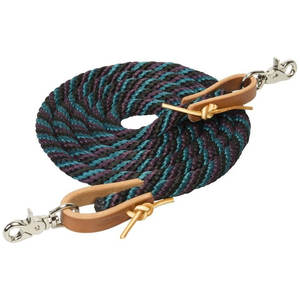Rênes Poly Roper Extrémités renforcées Poignée Rênes tressées légères Longueur d'entraînement Western Horse Tack Rodeo Ranch Trail - Product Image 4