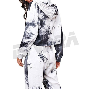 Conjunto de sudadera con capucha y pantalones de chándal para mujer, ropa de descanso de dos piezas con hombros caídos, aspecto acogedor y atrevido para días fríos o estilo callejero - Product Image 6