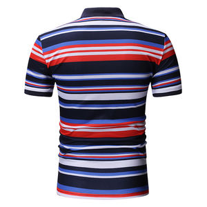 Polo de cuello alto con logotipo personalizado, camiseta para hombre, diseño de empalme, camisas para hombre, Polo de punto de algodón, camisa de manga corta con cuello - Product Image 3