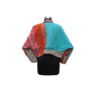 Veste Gudari en coton standard tricotée à la main pour femmes, style ethnique vintage réversible, style indien Kantha, devant