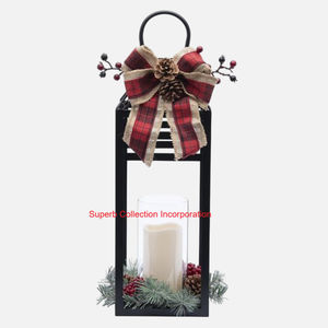 Linterna de Navidad de Metal negro Premium Decoración festiva para el hogar Linterna de vela de mesa Linterna decorativa moderna a bajo precio - Product Image 6