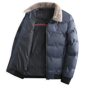 เสื้อโค้ทแฟชั่นขนห่านมันเงาสำหรับผู้ชายเสื้อแจ็คเก็ตทรงพองสำหรับ2024โลโก้ตามสั่ง - Product Image 1