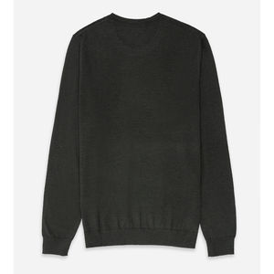 Pull homme personnalisable encolure ras du cou vert bouteille motif uni respirant anti-rides tenue d'hiver Logo sur le devant 100% coton - Product Image 4