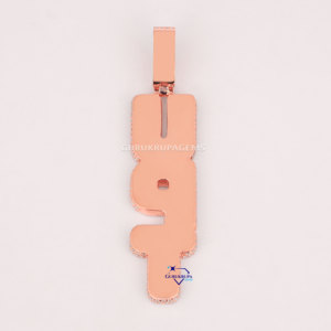 IGI certificado 14KT oro rosa Hip Hop joyería laboratorio cultivado diamante letra inicial colgante personalizado Iced Out colgantes - Product Image 5