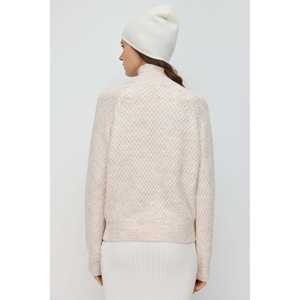 Suéter Casual de Punto Acrílico para Mujer, con Detalle de Estampado Bósforo, Cuello Alto Transpirable, Manga Larga, Versión Otoño, Corte Holgado - Product Image 4