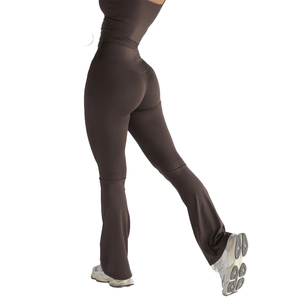 Custom High Stretch Activewear Women Workout Sports Gym Fitness Pants Breathable Flared Yoga <b>Leggings</b> for Woman - Product Image 4