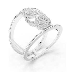 Bague triple cercle en diamant de laboratoire 0,294 CT pour femme, clarté VVS-VS EF, or 18 carats, 14 carats, 10 carats et argent 925, moissanite - Product Image 4