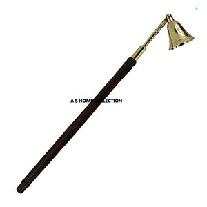 Abatidor de velas de latón con mango largo tallado a mano de la mejor calidad con acabado antiguo para extintor de velas - Product Image 3