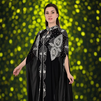 Robe de soirée modeste haut de gamme pour femme, style Dubaï, Kaftan Abaya, artisanale, marocaine, turque, avec perles et sequins, en Georgette, grande taille, longueur ras du sol