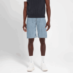 Shorts Vaqueros Desgastados con Apliques Bordados, Lavado Azul, Logotipo Personalizado, Doble Rodillera, Estilo Cargo, Streetwear, Skateboard - Product Image 6