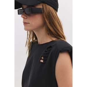 Camiseta Casual de Manga Larga con Detalle Desgarrado, 100% Algodón, Cuello Redondo, Corte Regular - Product Image 2