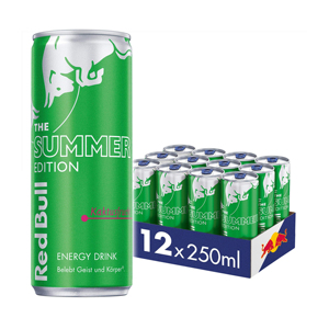 Offre Spéciale Boisson énergisante fruit du dragon Red Bull Green Edition saveur pêche saveur pastèque 12 flOz, 24 canettes - Product Image 4
