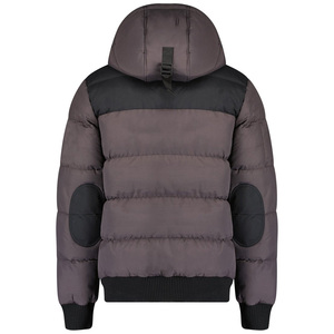 Puños elásticos de lujo, chaqueta acolchada con capucha y cremallera acolchada para hombres, chaqueta aislada ligera personalizada con parches personalizados - Product Image 3