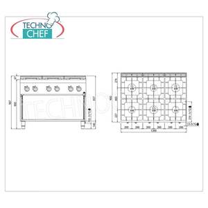 Cocina de Gas de 6 Quemadores con Mueble Abierto - Product Image 3