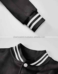 Veste de baseball courte pour femme, style universitaire, avec doublure en laine, personnalisable, fabricant OEM ODM - Product Image 3