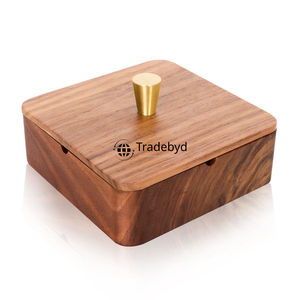 Tradebyd Cendrier en bois de luxe Plateau à fumer en bois fabriqué à la main Porte-cendres de table moderne pour bureau et bars - Product Image 4