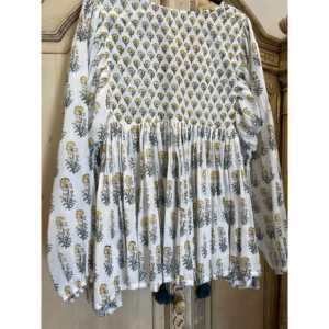 Blusa de Satén y Chifón Estilo Bohemio para Mujer, Estampado Floral, Logotipo Bordado, Talla Única XL, Transpirable, con Decoración de Encaje - Product Image 5