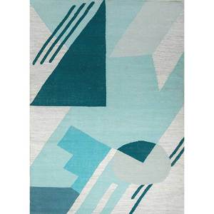 Alfombras Clásicas de Lana Tejida Plana Azul, Hechas a Mano, ADWL-13063, Diseño a Cuadros, para Sala de Estar, Pasillo, Alfombra Rectangular de Viscosa, Nueva - Product Image 1