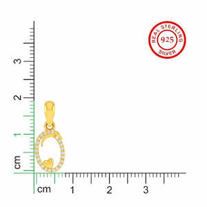 Colgante de Plata de Ley 925 con Sello BIS, Letra O, Circonita Cúbica, Chapado en Oro, Acabado en Oro Rosa y Rodio, Colgante Fino - Product Image 5