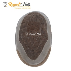 Top Selling 100% Remy Indian Hair for Swiss Front Lace Hand Tied Weft Man's <b>Toupee</b> Natural Water Wave Style Wigs Available - Product Image 6