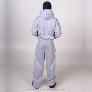 Venta al por mayor de ropa de calle personalizada nueva Activewear Vintage 2 uds de peso pesado invierno transpirable 100% algodón sudaderas con capucha deportivas en blanco - Product Image 5